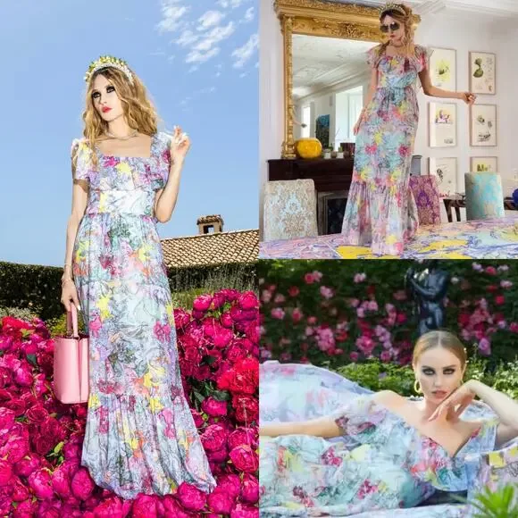 NWT Alice + Olivia Tempie Dress Lola's Dream Silk Wedding Guest Formal Size 8 - Picture 1 of 16